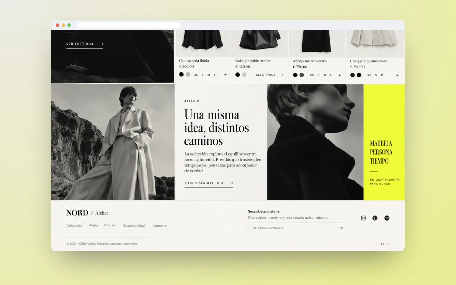 Bloque editorial de colección y pie de página