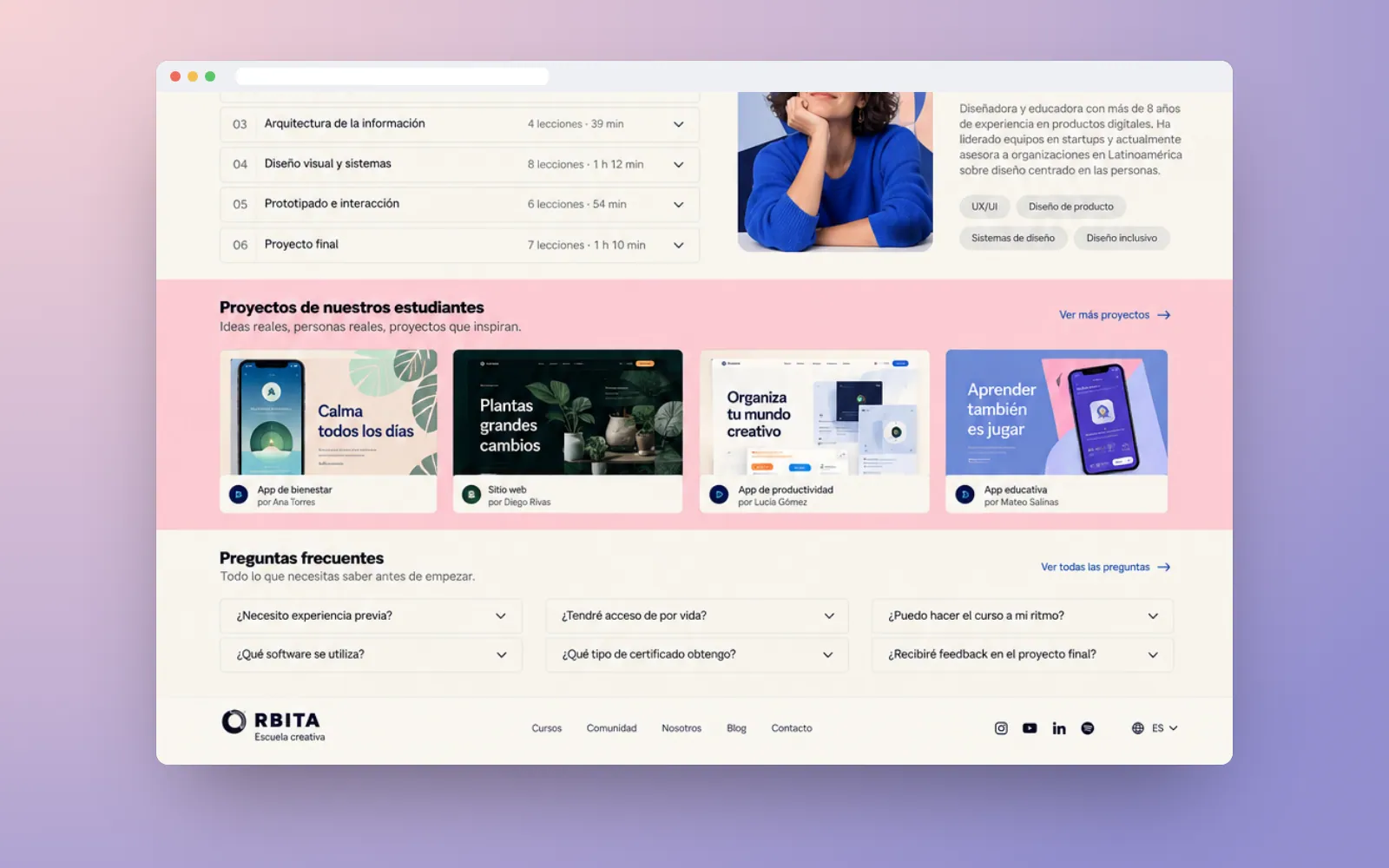 Proyectos de estudiantes y preguntas frecuentes
